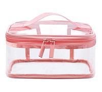 Alnicov Borsa da Toilette Trasparente,Viaggio Portatile Trasparente Impermeabile con Cinghia per Manico e Cerniera per Bagno per le Vacanze Articoli da Toilette per Stoccaggio Cosmetico