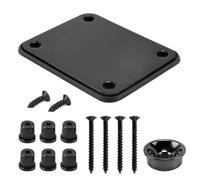 Alnicov Chitarra Neck Plate Puntali per corde e piastra jack Set hardware per parti di ricambio per chitarra elettrica stile Tele Telecaster Nero