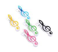 Alnicov Clip per spartiti musicali, 5 pezzi, in plastica, per spartiti musicali, per raccoglitore per spartiti e spartiti, multicolore, stile 1