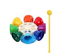 Alnicov Coloful Musical Percussion Set, 8 Note Diatonic Metal Bells Strumento a percussione giocattolo musicale per festival, insegnamento musicale, festa in famiglia per bambini