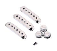 Alnicov Coperture per pickup da 48/50/52 mm con cappuccio per interruttore a 5 vie, per sostituzione chitarra Stratocaster, cromate