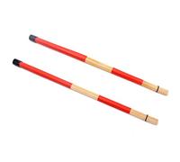 Alnicov, coppia di spazzole per batteria in bambù, 40 cm, per musica jazz folk (rosso)