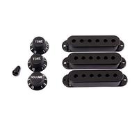 Alnicov Cover per pickup, 48/50/52 mm, con cappuccio per interruttore a levetta a 5 vie, ricambio per chitarra Stratocaster, colore: nero