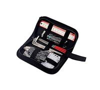 Alnicov Il kit di strumenti per la manutenzione della riparazione della chitarra include l'organizer per corde Azione per corde Righello Strumento di misurazione per calibro Set