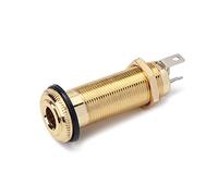 Alnicov Jack stereo in rame per chitarra e basso, a cilindro, jack di ingresso/uscita, 4 pin, oro