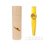 Alnicov Kazoo in metallo, in lega di alluminio, con 5 diaframmi per flauto kazoo e una bella scatola per strumenti musicali, ukulele, chitarra partner (oro)