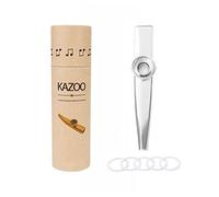 Alnicov - Kazoo in metallo, Kazoo in lega di alluminio, con 5 diaframmi per flauto Kazoo e una bella scatola, per accompagnare strumenti musicali, ukulele, chitarra (argento)