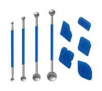 Alnicov - Kit di raschietti per Utensili da 9 Pezzi, Set per Lisciare Le giunture, estrattore a Sfera in Metallo, per Giunti per calafataggio in Silicone, per Piastrelle della Cucina del Bagno