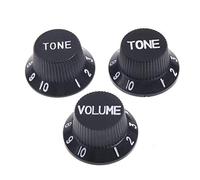 Alnicov Manopole di controllo per chitarra, 1 Volumn 2 toni, adatte per manopole metriche compatibili con parti di chitarra elettrica stile Fdstrat Stratocaster, colore nero
