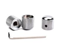 Alnicov - Manopole di controllo per chitarra di precisione con diametro 6,0 mm, set di 3 manopole a cupola zigrinate con potenziometro a cupola, cromato