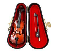 Alnicov Mini Violino in Legno Piccolo Violino con Supporto per Arco e Custodia per Accessori per casa delle Bambole per Bambini