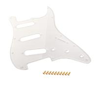 Alnicov Piastra antigraffio per battipenna per chitarra SSS trasparente in PVC a 11 fori con viti dorate per chitarra elettrica ST