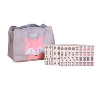 Alnicov Piccolo Set di Giochi Mahjong, Giochi Tradizionali Cinesi Set di Giochi Mahjong, 144 Mini Tessere incise, Regali in Stile Cinese per Giochi di società