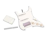 Alnicov Pickup Humbucker SSH Alnico Dual Rail caricato per chitarra con battipenna precablato con cover posteriore per sostituzione chitarra elettrica Strat ST, bianco