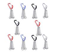 Alnicov - Pioli di ancoraggio per tenda a forma di calamari con moschettoni a forma di D (colore casuale) per campeggio all'aperto (quadrato, 10 pezzi)