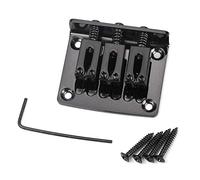 Alnicov Ponte per chitarra elettrica, ponte per chitarra fissa a 3 corde regolabile per chitarra elettrica Cigarbox (nero)