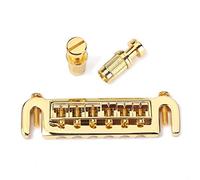 Alnicov Roller Bridge Saddle Tailpiece Combo Ponte avvolgente regolabile per chitarra elettrica stile Les Paul LP Gold