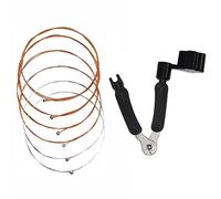 Alnicov, set completo di corde per chitarra acustica in rame, colore rosso, 3 in 1, strumento di restringimento della corda per chitarra, strumento di taglio per chitarra