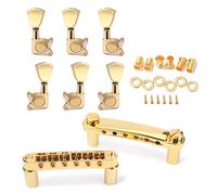 Alnicov Set con meccaniche per accordatura e ponte tune-o-matic (TOM) per chitarra, accessori per strumenti musicali, color oro