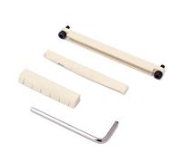 Alnicov Set dado superiore inferiore della sella Brigde con sollevamento regolabile per chitarra folk acustica, bianco