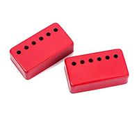 Alnicov Set di 2 copri pickup per chitarra Humbucker Copri pickup in ottone 50MM / 52MM Spaziatura dei poli per chitarra elettrica LP Les Paul, rosso