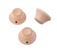 Alnicov - Set di 3 manopole in legno con manopola a campana in stile Lp/Strat, per chitarra, basso e cappello in legno, con indicatore a puntini in legno d'acero