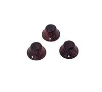 Alnicov - Set di 3 pomelli in legno per chitarra e basso, con indicatore a puntini in legno rosa