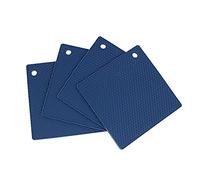 Alnicov Set di 4 presine in silicone multiuso, antiscivolo, flessibili, resistenti al calore, per tavolo e cucina, blu navy