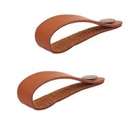Alnicov Tracolla per chitarra Bottone per cinturino per ukulele Adattatore per paletta in pelle sintetica per chitarra acustica Ukulele 2 pezzi (marrone)