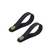 Alnicov Tracolla per chitarra Pulsante per cinturino per ukulele Adattatore per paletta in pelle sintetica per chitarra acustica Ukulele 2 pezzi (nero)