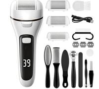 ALNJK Pedicure Elettrico, Pedicure Elettrico Professionale Piedi, Set Pedicure Calli Piedi Rimozione Ricaricabile, Kit Pedicure con 3 Rulli, Illuminazione, 2 Velocità e 17 Strumenti per Pedicure