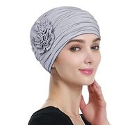 Alnorm Cappello in bambù per donne affette da cancro e chemio Bellissime fasce per la testa Grigio chiaro