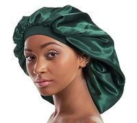 Alnorm Cuffia da notte oversize in raso a doppio strato per la perdita dei capelli, da donna, verde