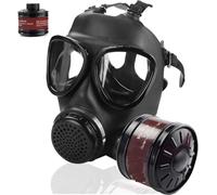 ALNUY Maschera antigas di sopravvivenza, nucleare e chimica, maschera antigas con filtro a carbone attivo da 40 mm, maschera tattica integrale per prodotti chimici, gas, vernice, vapori, saldatura