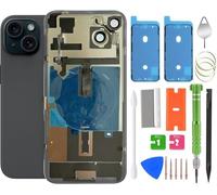 ALOCHSHOW 15 Plus Vetro posteriore di ricambio con cavo flessibile di ricarica wireless, telaio fotocamera tutte le parti per iPhone 15 Plus (6,7 pollici) vetro posteriore di ricambio con kit e nastro