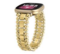 Alociaga Braccialetto con perline compatibile con Fitbit Versa 4/Sense 2/Versa 3/Sense, elegante cinturino in metallo elegante per smartwatch Fitbit, Fitbit versa 3/4, Non pietra preziosa