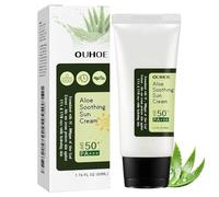 Aloe Vera Protezione Solare 50 SPF Viso, Crema Solare Viso SPF 50, Aloe Soothing Sun Cream SPF 50, Non Grasso, Forte Protezione UVA/UVB, per Corpo e Difesa