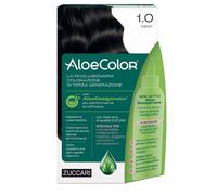 Zuccari AloeColor 1.00 Nero, Kit di Colorazione Permanente Senza Ammoniaca e Parafenilendiammina, Arricchito con AloeOssigenata. Brevettata, Copertura Totale dei Capelli Bianchi