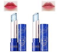 ALOEU Korean Blue Jelly Lip Balm, Color Changing Lip Gloss Mini, Warm Change Moisturizing Lip Balm, Nourishing Lip Care Oil for(01#+02#)