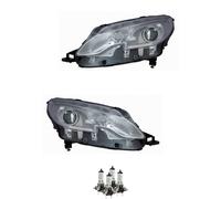 Alogena Faro Fanali Anteriori Set H7/H7 per Peugeot 2008 Incl. Lampade