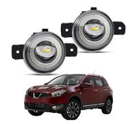 Alogeno-Faro 2 Pezzi LED Angelo Occhio Fendinebbia Montaggio Per Nissan Per Qashqai 2007-2013 30W Auto Halo Anello Nebbia Daytime Jogging Lampada DRL 8000LM 12V Fari Anteriori(Yellow and Blue)
