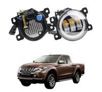 Alogeno-Faro 2 X Auto Anteriore CONDOTTO Luce Nebbia Dell'occhio Angelo DRL 30W H11 Nebbia Lampada Marcia Diurna 6000LM Per Mitsubishi L200 Per Strada Per Triton Fari Anteriori(Yellow and Yellow)