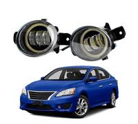 Alogeno-Faro 2X30W Auto HA CONDOTTO LA Luce Di Nebbia Dell'occhio Angelo DRL Nebbia Giorno Corsa E Jogging Lampada H11 Per Nissan Per Sentra Per Almera 2012-2018 Fari Anteriori(Yellow and Blue)