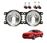 Alogeno-Faro Fendinebbia Angel Eye Per Ford Per Mustang 2005-2017 (non Adatto A GT) Fendinebbia Paraurti Anteriore Auto Con Halo DRL Luce Marcia Diurna H11 12V Fari Anteriori(Warm White and Red)