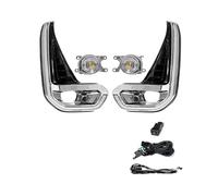 Alogeno-Faro Per Toyota Hilux Per Revo 2020 2021 Led DRL Fendinebbia Luce Marcia Diurna Giorno Paraurti Guida Impermeabile Indicatori Direzione Fili Interruttore Fari Anteriori(DRL Fog Yellow)