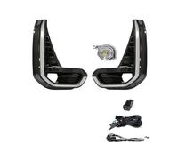 Alogeno-Faro Per Toyota Hilux Per Revo 2020 2021 Led DRL Fendinebbia Luce Marcia Diurna Giorno Paraurti Guida Impermeabile Indicatori Direzione Fili Interruttore Fari Anteriori(Black DRL Fog White)