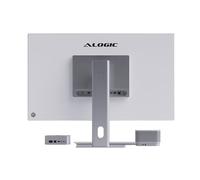 ALOGIC Aspetto, pannello IPS da 32 pollici, superficie del display UHD opaca, base regolabile in altezza, 10 connessioni, argento
