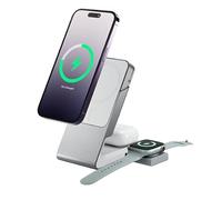 ALOGIC Matrix - Dock di ricarica magnetico universale 3 in 1 con caricabatterie Apple per iPhone 14 Pro Max, 14 Pro, 14 Mini, 13, 12, Apple Watch, Airpods Pro, stazione di ricarica per dispositivi