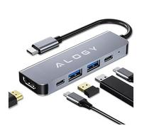 Alogy HUB 5 W 1, Docking station da USB C a PD100W, USB-C, USB.A 2.0, USB A 3.0, HDMI 4K 30Hz/1080p 60Hz adattatore multiporta per MacBook/Dell / HP/Surface/Lenovo Notebook Laptop