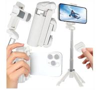 Alogy Treppiede per selfie stick da 40 cm, allungabile tutto in 1, in acciaio inox, con telecomando senza fili, girevole a 360°, treppiedi per iPhone/Android da 4" a 6,8" (bianco)